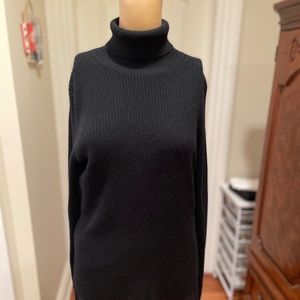 Bloomingdale’s Black Merino Wool/Cashmere Turtleneck